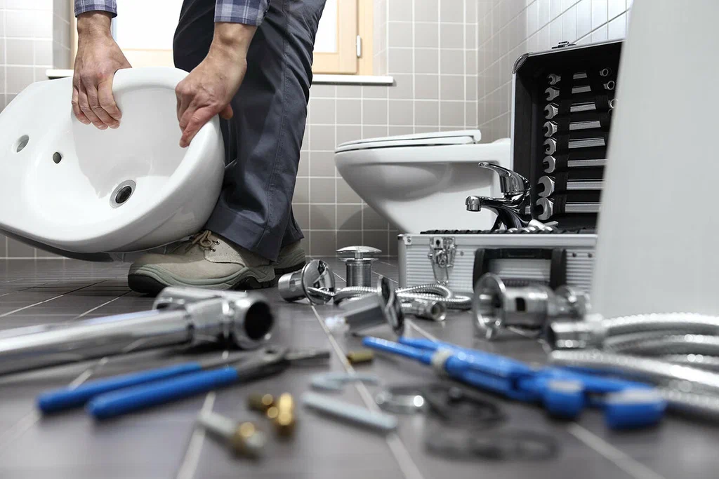 Plumbing tools prepared for a bathroom repair in Murrieta